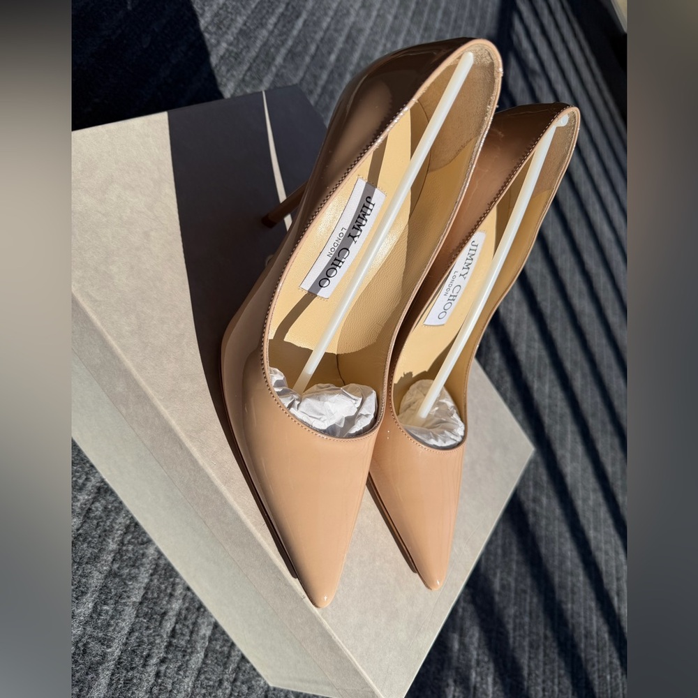 Jimmy Choo Powder Pink Patent Leather Pumps US 5.5 EU 35.5 - Picture 6 of 14